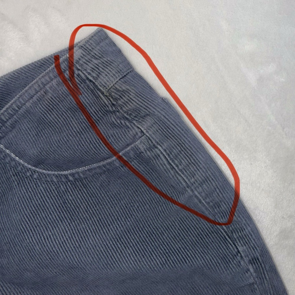 Vtg Y2K Mossimo‎ Corduroy Pant Jrs Sz 3 Blue Lace Up Boho Bootcut 90s Low Rise - Picture 14 of 14